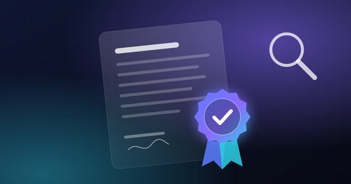 Illustration of a document with a verification seal